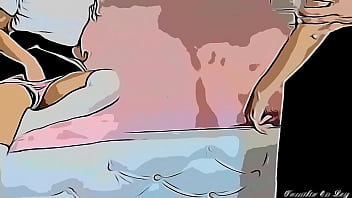 Латино-американка в розовых трусиках мастурбирует крупный хуй механика в мастерской